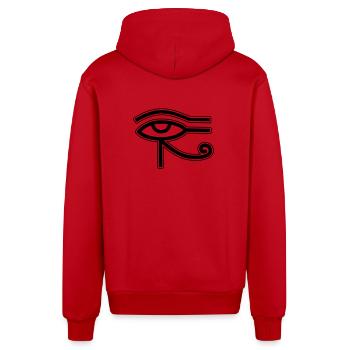 Auge Horus Ägypten - Organic Relaxed Kapuzenjacke Made in EU - Rot - Hinten