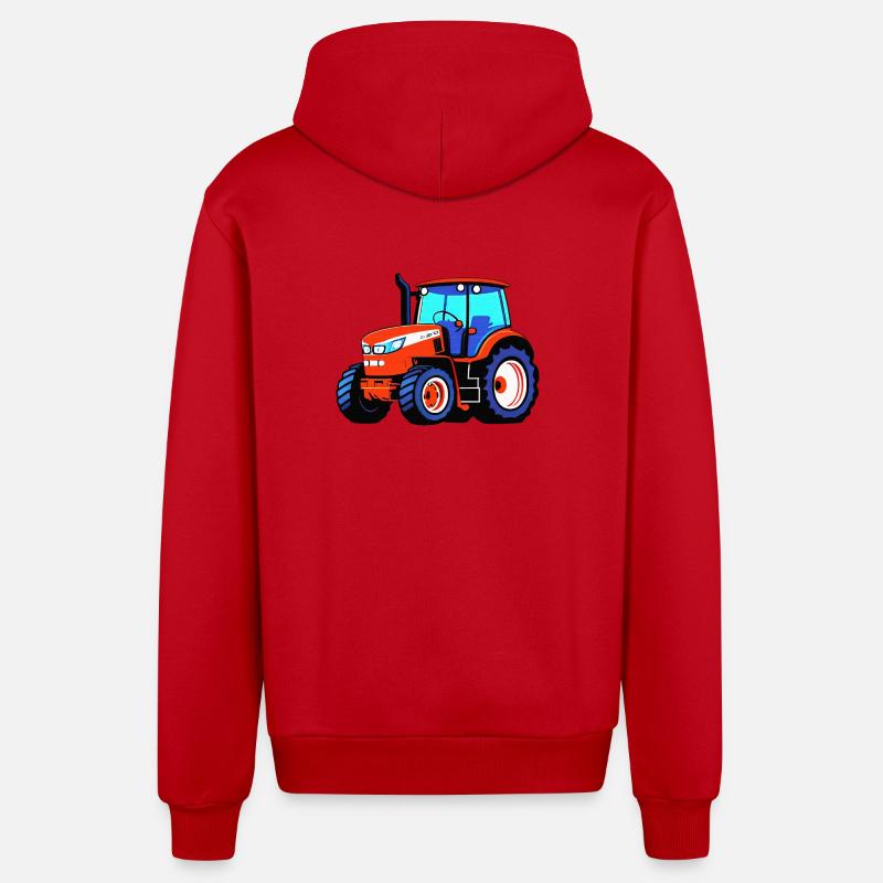 Traktor - Organic Relaxed Kapuzenjacke Made in EU - Rot