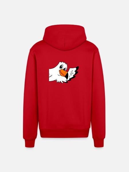 Salutation de mouette - Veste à capuche bio décontractée fabriquée en UE - rouge