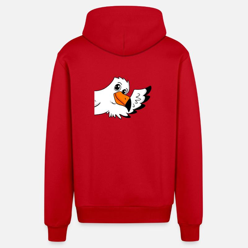 Möwe Gruß Begrüßung - Organic Relaxed Kapuzenjacke Made in EU - Rot