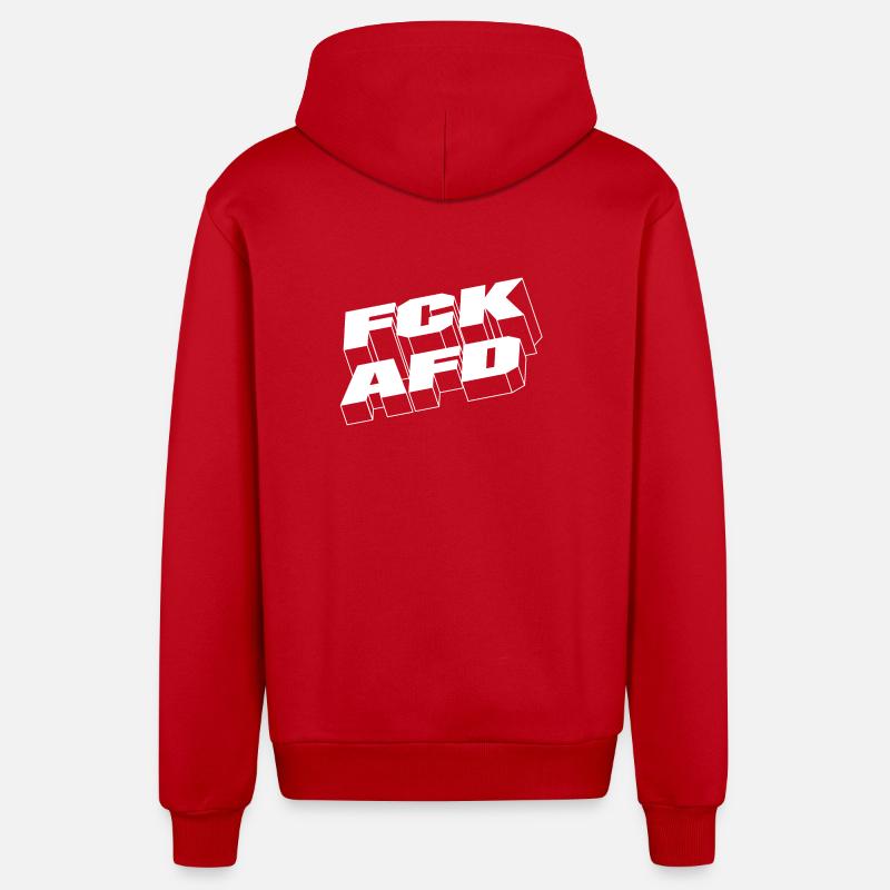 FCKAFD - Organic Relaxed Kapuzenjacke Made in EU - Rot