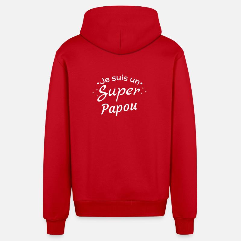 I'm a Super Papuan - Organic Relaxed Hooded Jacket Made in EU - red