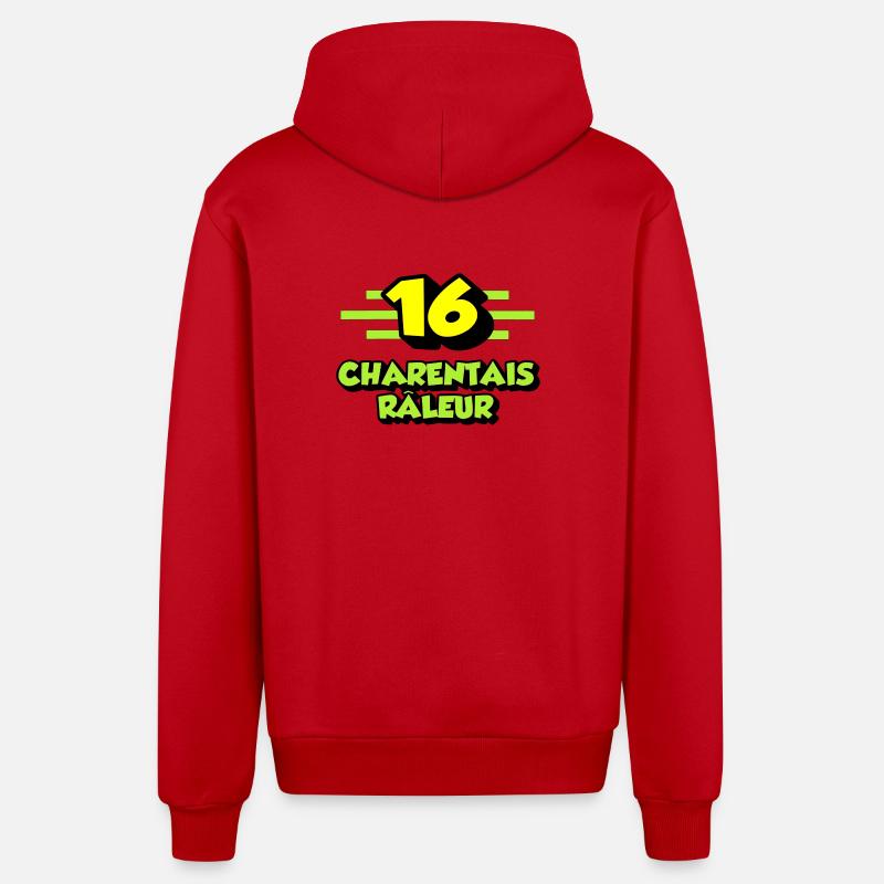 Charentais râleur - Veste à capuche bio décontractée fabriquée en UE - rouge