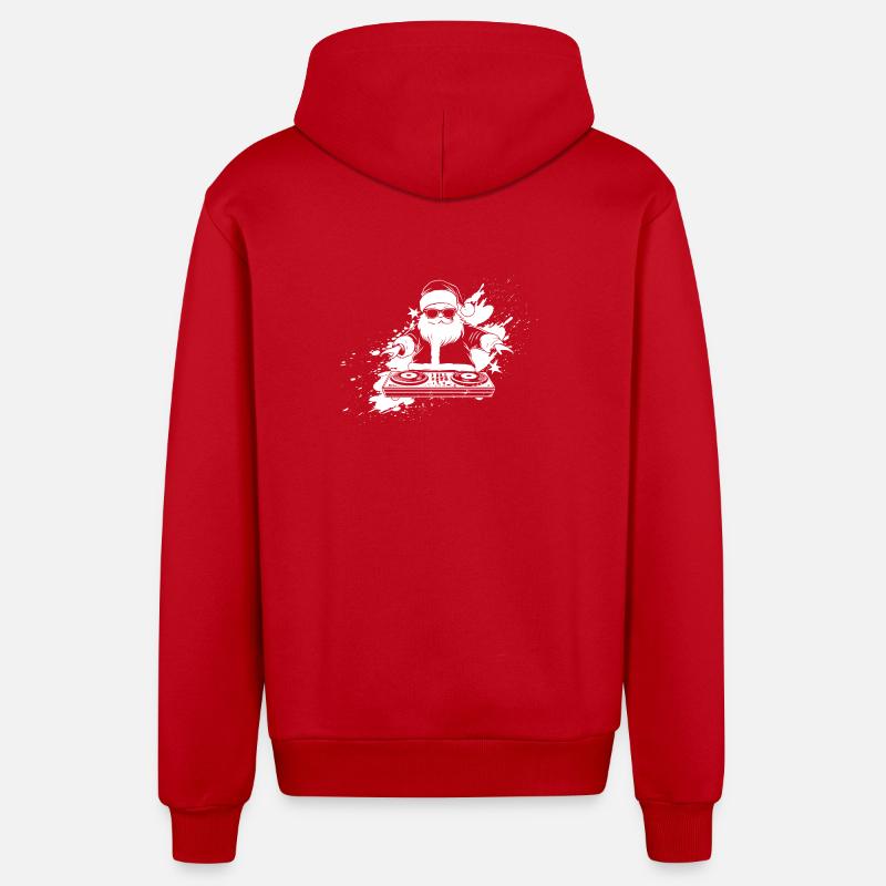 Imprimé DJ Silhouette dynamique - Veste à capuche bio décontractée fabriquée en UE - rouge