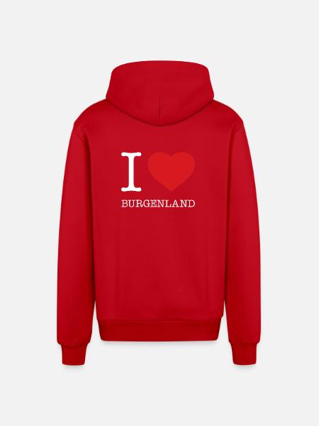 J’ADORE BURGENLAND - Veste à capuche bio décontractée fabriquée en UE - rouge