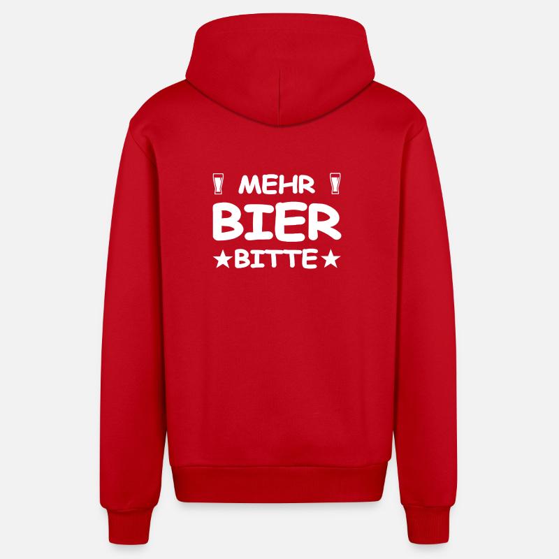 Bier - Organic Relaxed Kapuzenjacke Made in EU - Rot