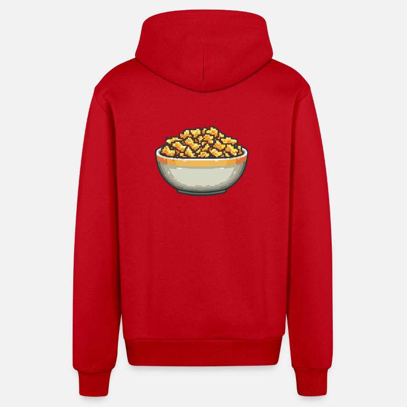 Popcorn-Schale Pixelkunst - Organic Relaxed Kapuzenjacke Made in EU - Rot