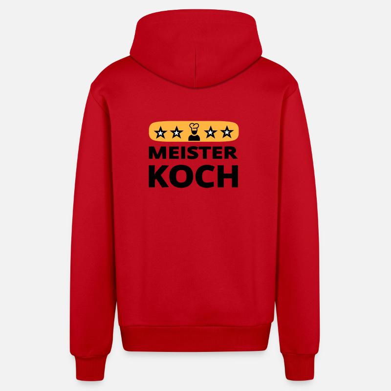 Cuire - Veste à capuche bio décontractée fabriquée en UE - rouge