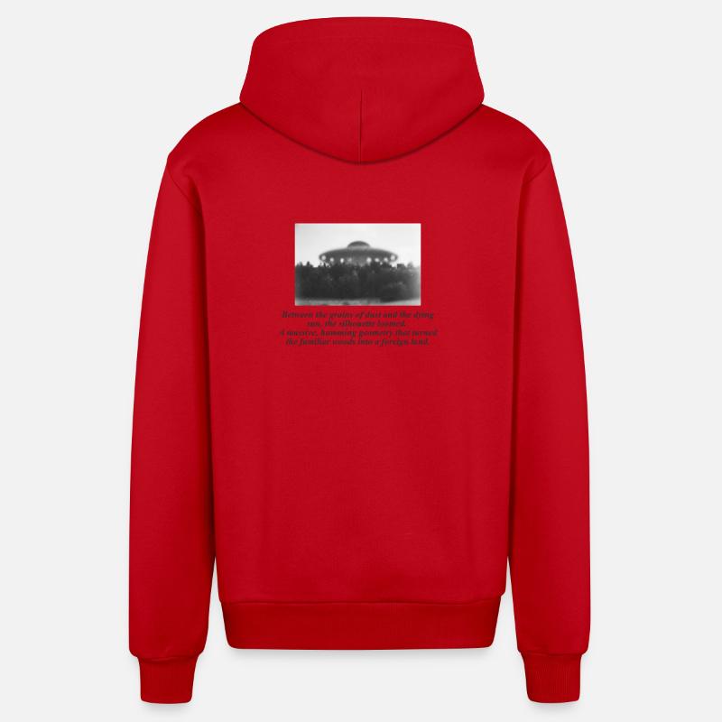Die Silhouette, die sich abzeichnet - Organic Relaxed Kapuzenjacke Made in EU - Rot