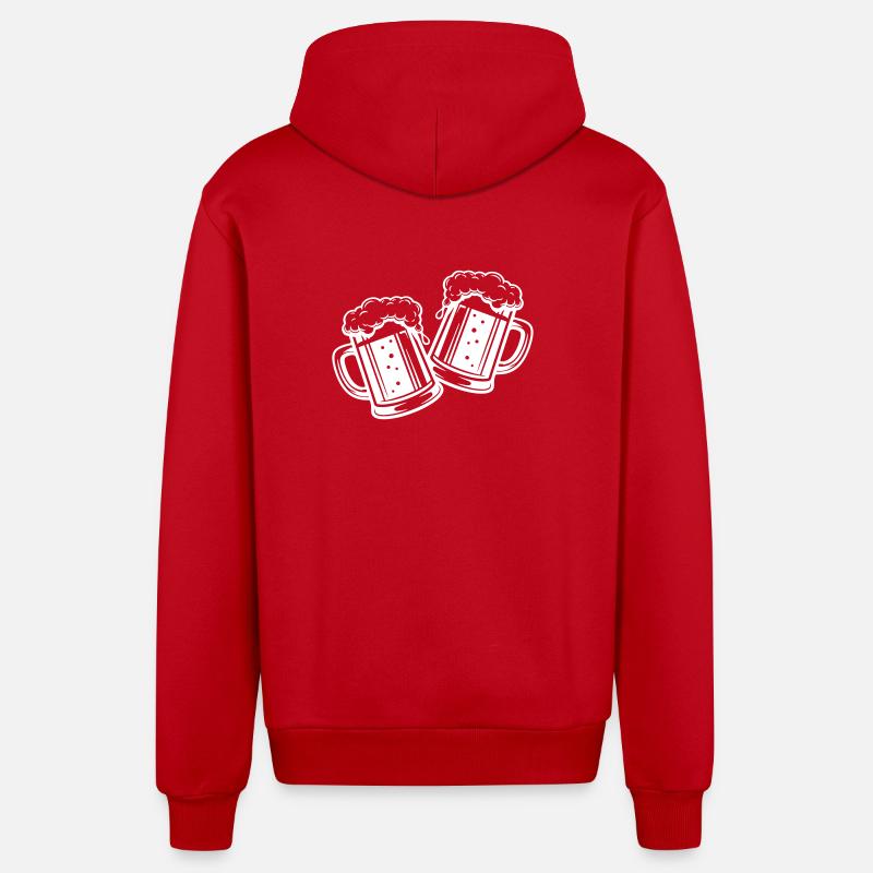Toast de bière verre - Veste à capuche bio décontractée fabriquée en UE - rouge