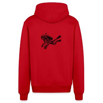 Skelett - Organic Relaxed Kapuzenjacke Made in EU - Rot - Hinten