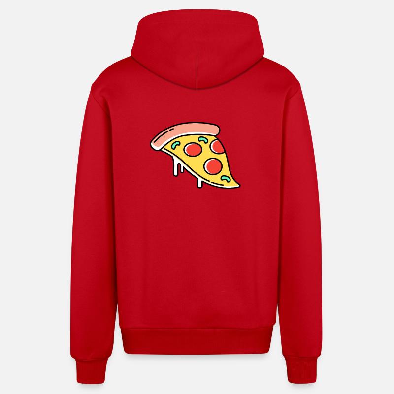 Icône de la pizza - Veste à capuche bio décontractée fabriquée en UE - rouge