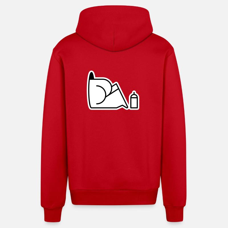 Looking For Cans - Organic Relaxed Kapuzenjacke Made in EU - Rot