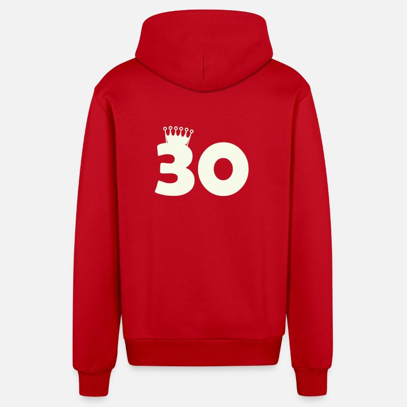 30_krone - Organic Relaxed Kapuzenjacke Made in EU - Rot