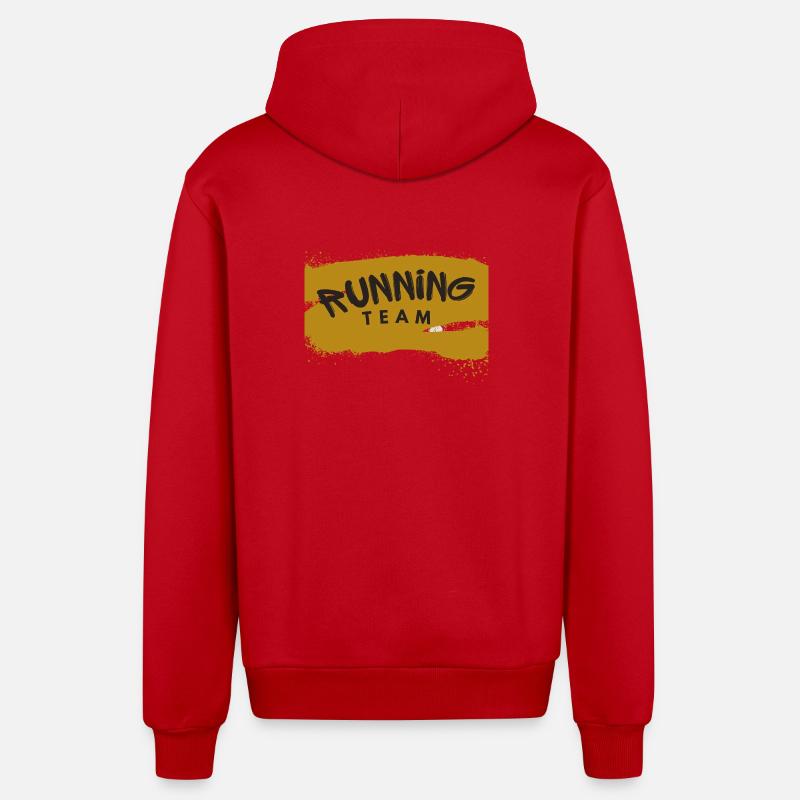 Running Team - Organic Relaxed Kapuzenjacke Made in EU - Rot