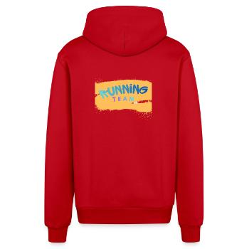 Running Team - Organic Relaxed Hooded Jacket Made in EU - red - Back