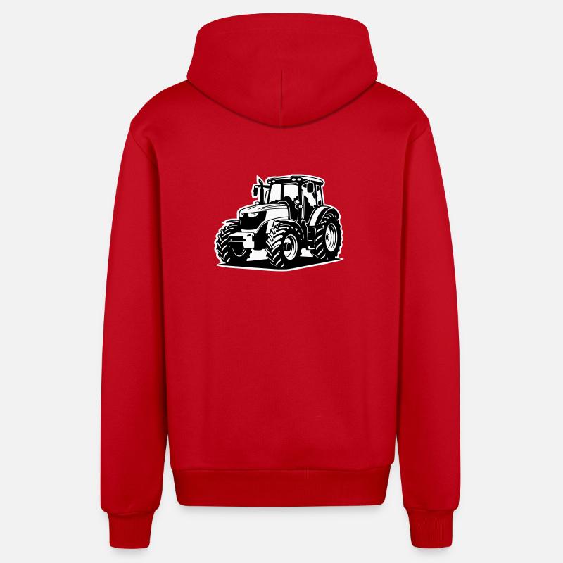 Traktor / Trecker / Schlepper (2-farbig) - Organic Relaxed Kapuzenjacke Made in EU - Rot