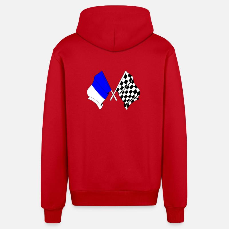 Spa Racing Flags - Organic Relaxed Hooded Jacket Made in EU - red