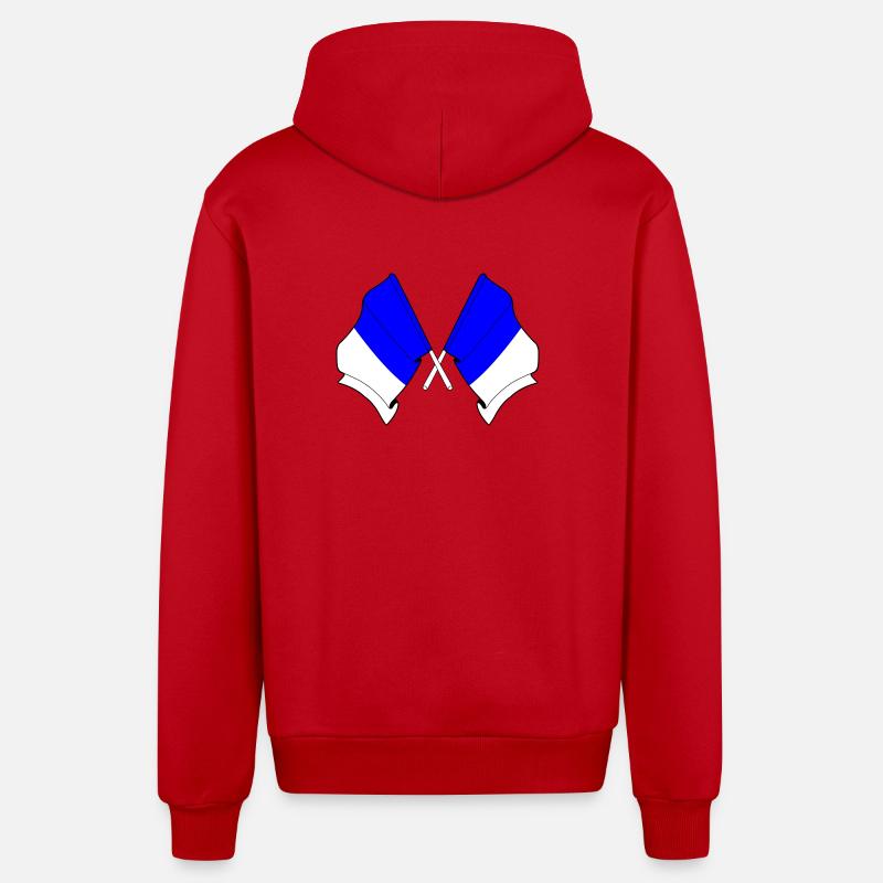 Spa Twin Flags - Organic Relaxed Hooded Jacket Made in EU - red