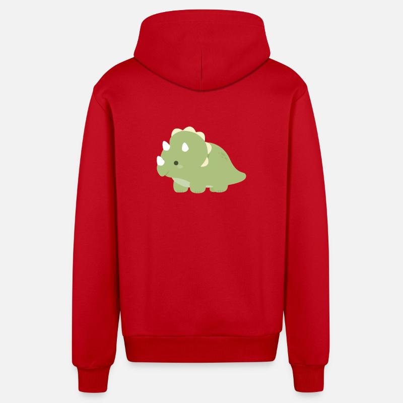 Charme Tricératops d’Émeraude - Veste à capuche bio décontractée fabriquée en UE - rouge