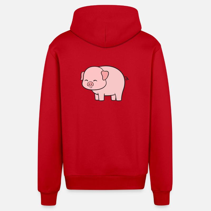 Cochons Cochons - Veste à capuche bio décontractée fabriquée en UE - rouge