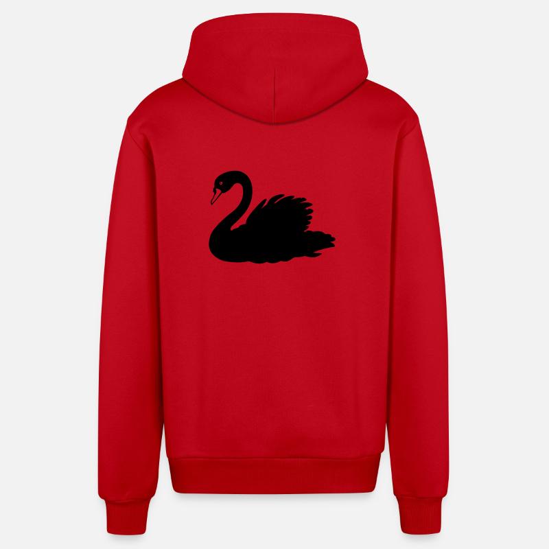 Figure d’ombre de cygne noir - Veste à capuche bio décontractée fabriquée en UE - rouge