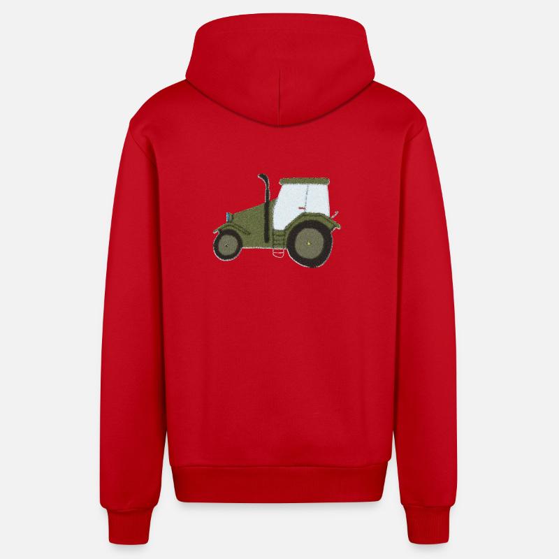 traktor oldtimer impressionismus - Organic Relaxed Kapuzenjacke Made in EU - Rot