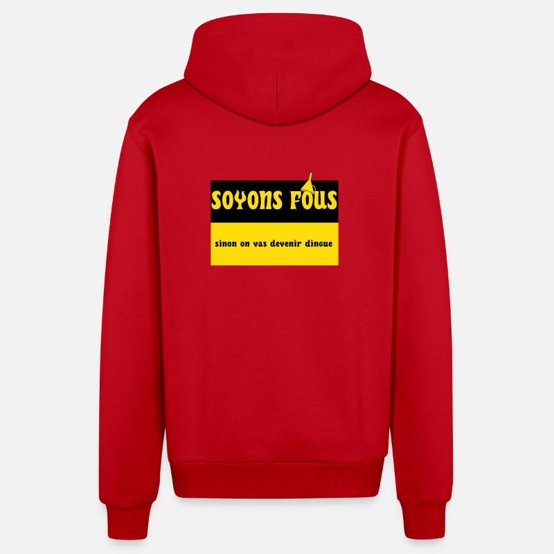 Lass uns verrückt sein - Organic Relaxed Kapuzenjacke Made in EU - Rot