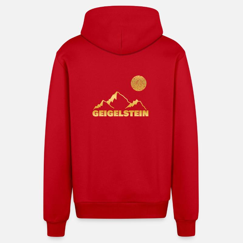 Geigelstein - Veste à capuche bio décontractée fabriquée en UE - rouge