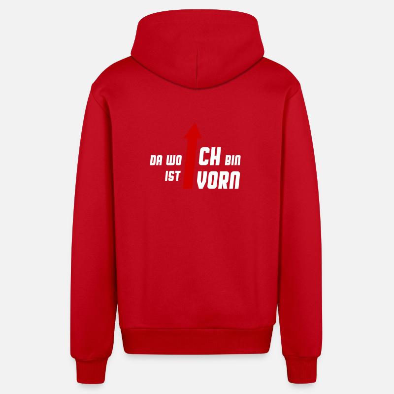 Là où je suis devant - Chemise - Veste à capuche bio décontractée fabriquée en UE - rouge