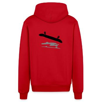 Skateboard - Organic Relaxed Kapuzenjacke Made in EU - Rot - Hinten