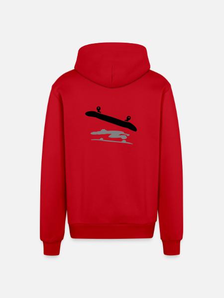 Skateboard - Veste à capuche bio décontractée fabriquée en UE - rouge
