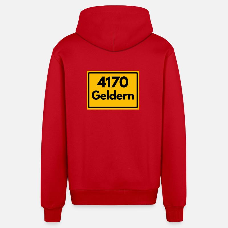 ANCIEN CODE POSTAL RÉTRO 4170 GELDERN - Veste à capuche bio décontractée fabriquée en UE - rouge