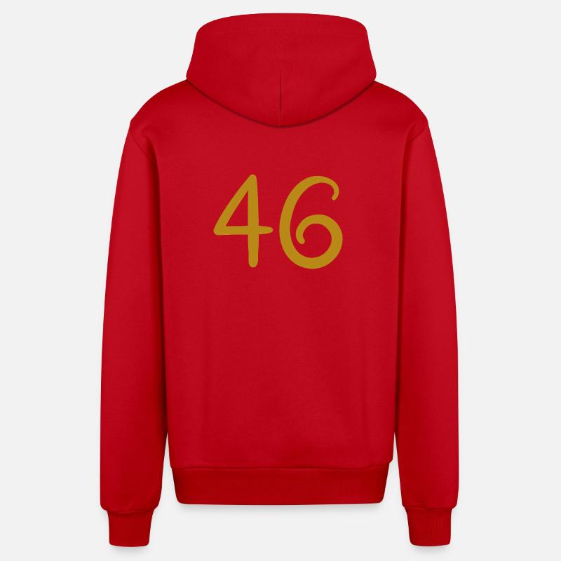 46 - Veste à capuche bio décontractée fabriquée en UE - rouge