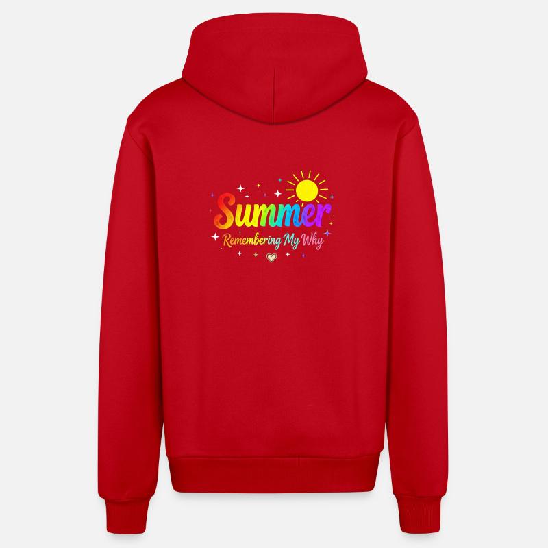 Summer Remembering My Why - Organic Relaxed Hooded Jacket Made in EU - red