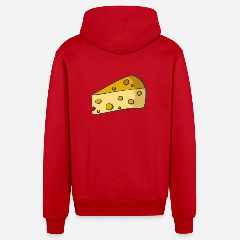 Fromage - Veste à capuche bio décontractée fabriquée en UE - rouge