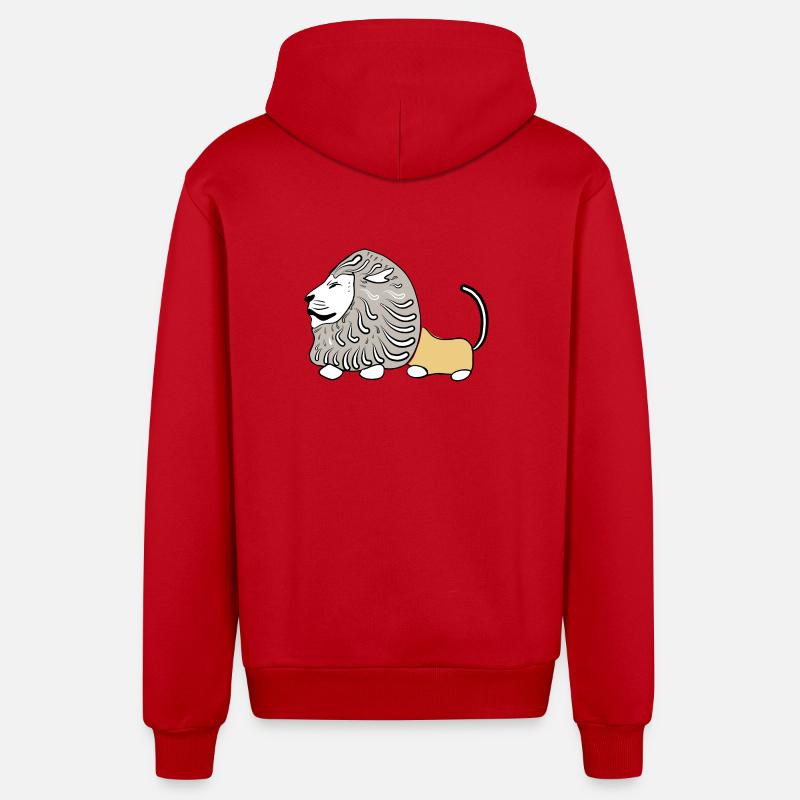 LION VECTER - Veste à capuche bio décontractée fabriquée en UE - rouge