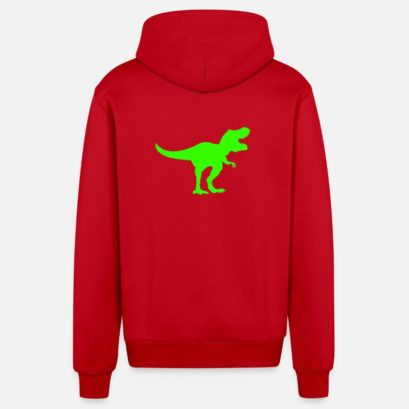 Silhouette de Dino Rex Vert - Veste à capuche bio décontractée fabriquée en UE - rouge