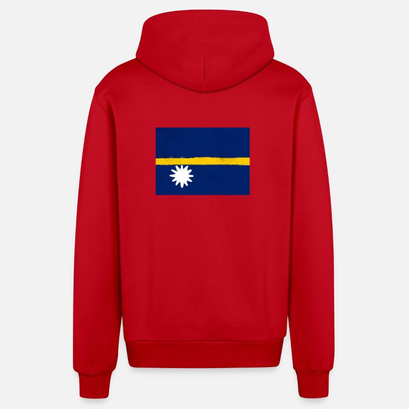 Drapeau de Nauru - Veste à capuche bio décontractée fabriquée en UE - rouge
