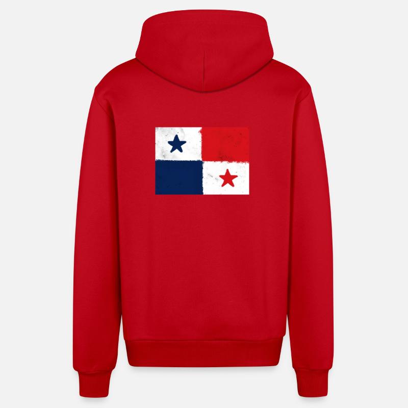 Drapeau du Panama - Veste à capuche bio décontractée fabriquée en UE - rouge