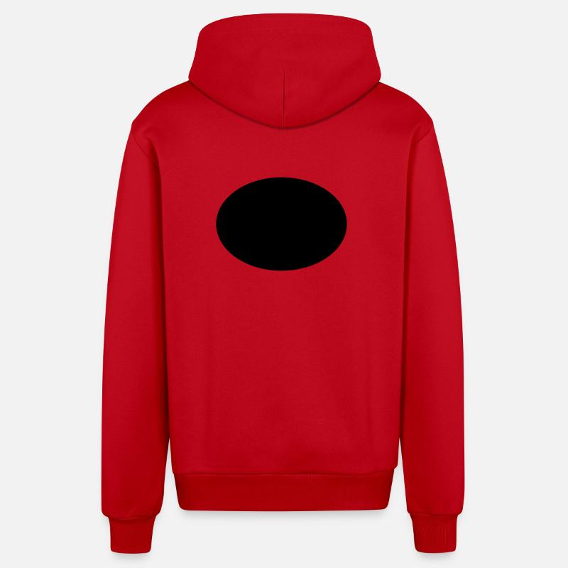 Ellipse oder Oval - Organic Relaxed Kapuzenjacke Made in EU - Rot