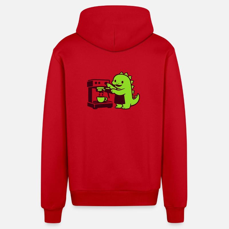 Le Mignon Dragon du Café - Veste à capuche bio décontractée fabriquée en UE - rouge