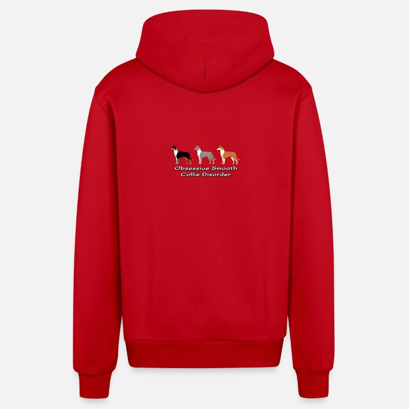 Obsessive Smooth Collie Disorder - Veste à capuche bio décontractée fabriquée en UE - rouge
