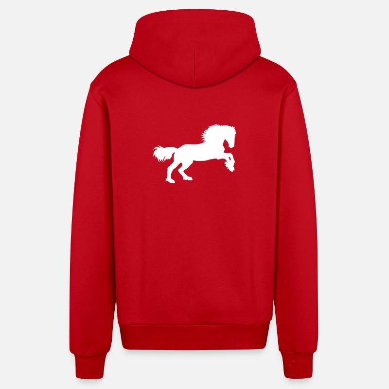Pferde-Power - Organic Relaxed Kapuzenjacke Made in EU - Rot