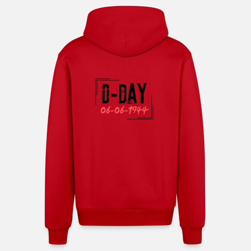 D-Day - Veste à capuche bio décontractée fabriquée en UE - rouge