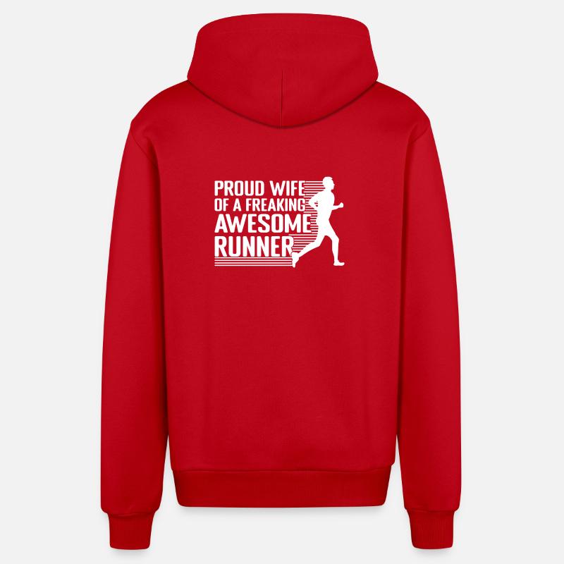 Marathon Runner Freaking Awesome Running Gift - Organic Relaxed Kapuzenjacke Made in EU - Rot