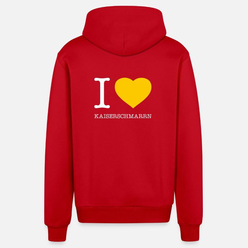 J’adore Kaiserschmarrn - Veste à capuche bio décontractée fabriquée en UE - rouge