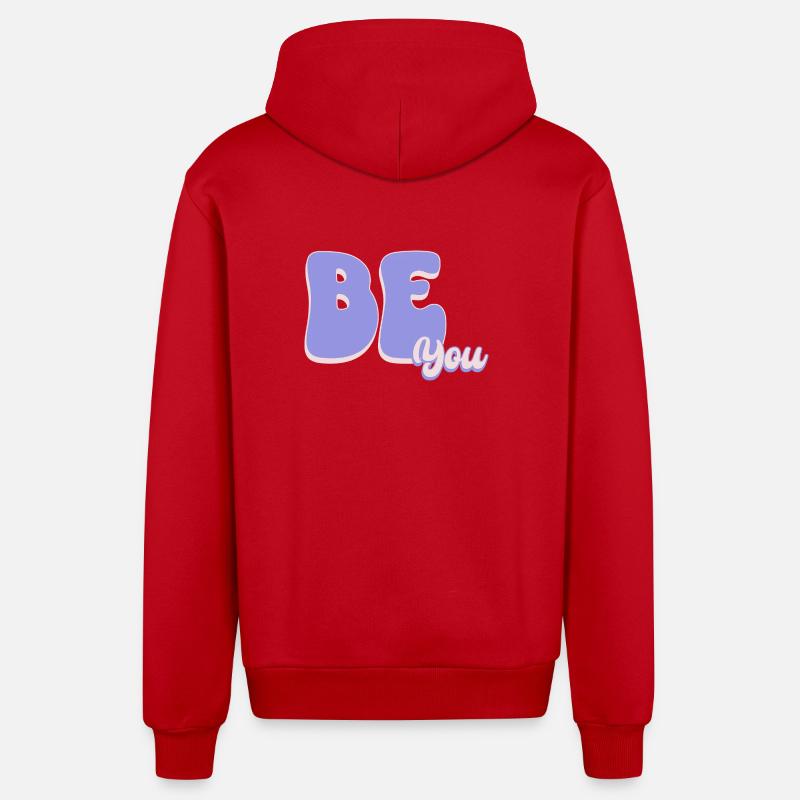 Sois juste TOI - Veste à capuche bio décontractée fabriquée en UE - rouge