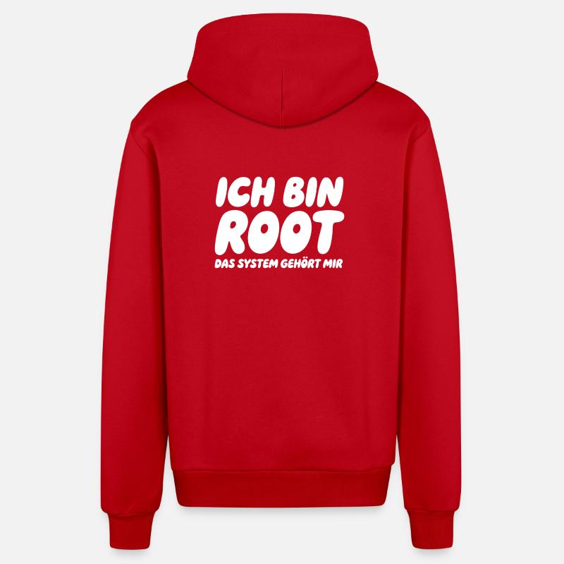 Je suis Root – Le système m’appartient - Veste à capuche bio décontractée fabriquée en UE - rouge