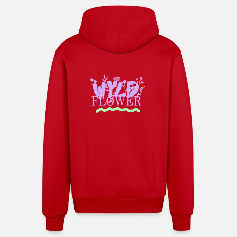 Wyld Flower – Boho Vibes - Veste à capuche bio décontractée fabriquée en UE - rouge